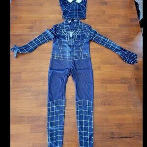 Kids Super Hero Costume Halloween Cosplay Black Spider Super Hero Suits X-Small